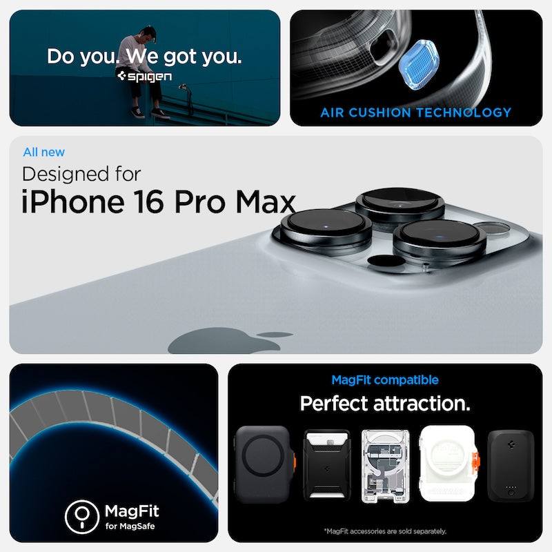 MagSafe kryt pro iPhone 16 Pro Max Spigen Ultra Hybrid T-series - šedý - iSTYLE CZ