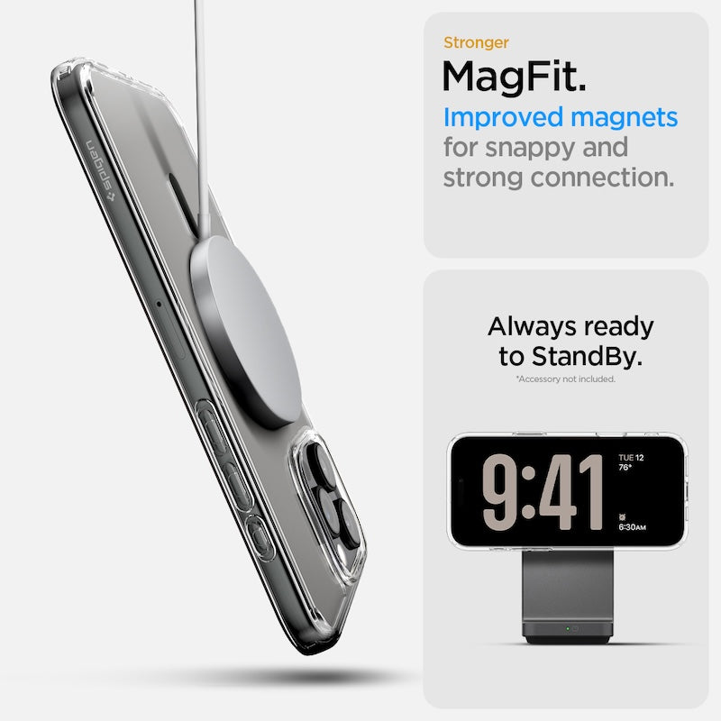 MagSafe kryt pro iPhone 16 Pro Spigen Ultra Hybrid T-series - šedý - iSTYLE CZ
