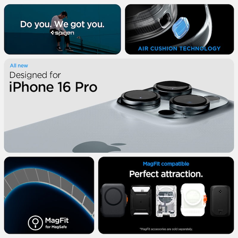 MagSafe kryt pro iPhone 16 Pro Spigen Ultra Hybrid T-series - šedý - iSTYLE CZ