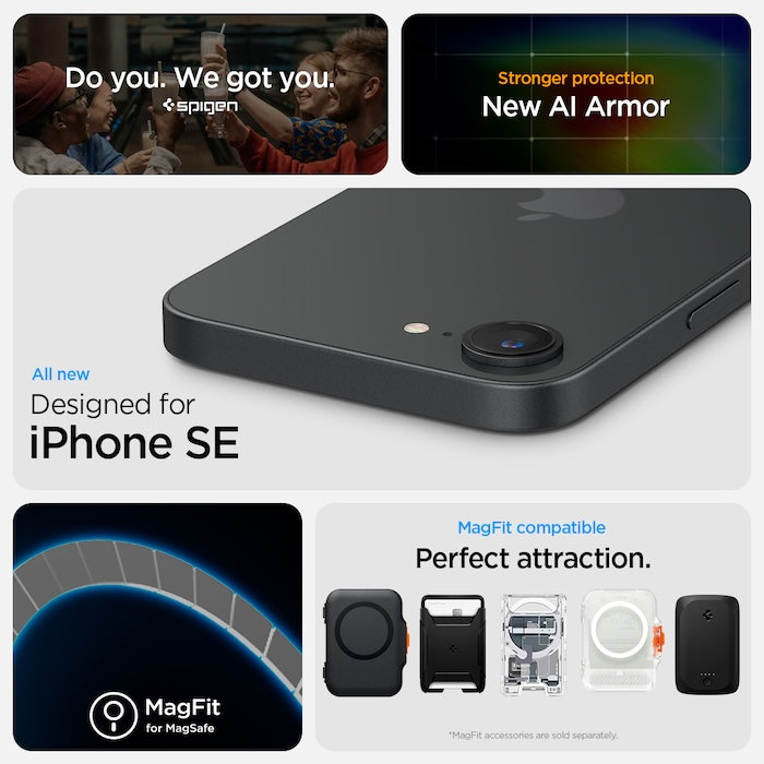 MagSafe kryt pro iPhone 16e Spigen Tough Armor - šedý - iSTYLE CZ