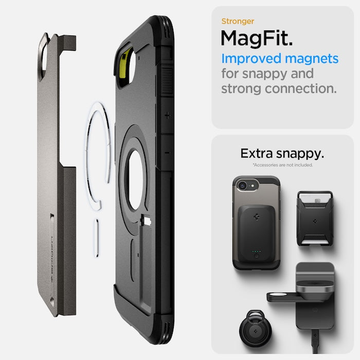 MagSafe kryt pro iPhone 16e Spigen Tough Armor - šedý - iSTYLE CZ
