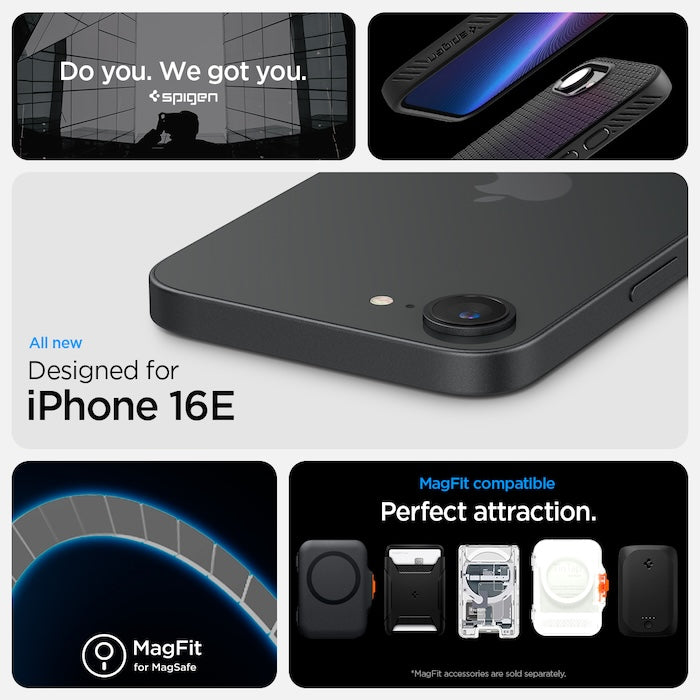 MagSafe kryt pro iPhone 16e Spigen Liquid Air - matně černý - iSTYLE CZ