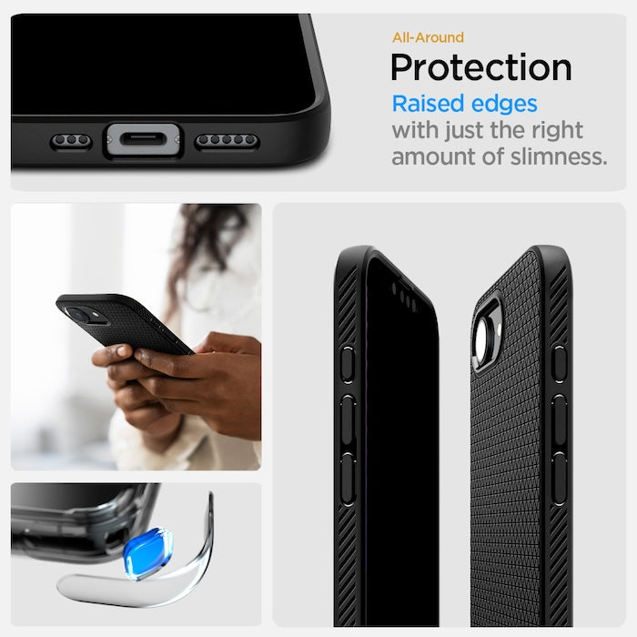 MagSafe kryt pro iPhone 16e Spigen Liquid Air - matně černý - iSTYLE CZ