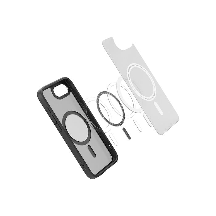 MagSafe kryt pro iPhone 16e Spigen Crystal Hybrid - černý - iSTYLE CZ