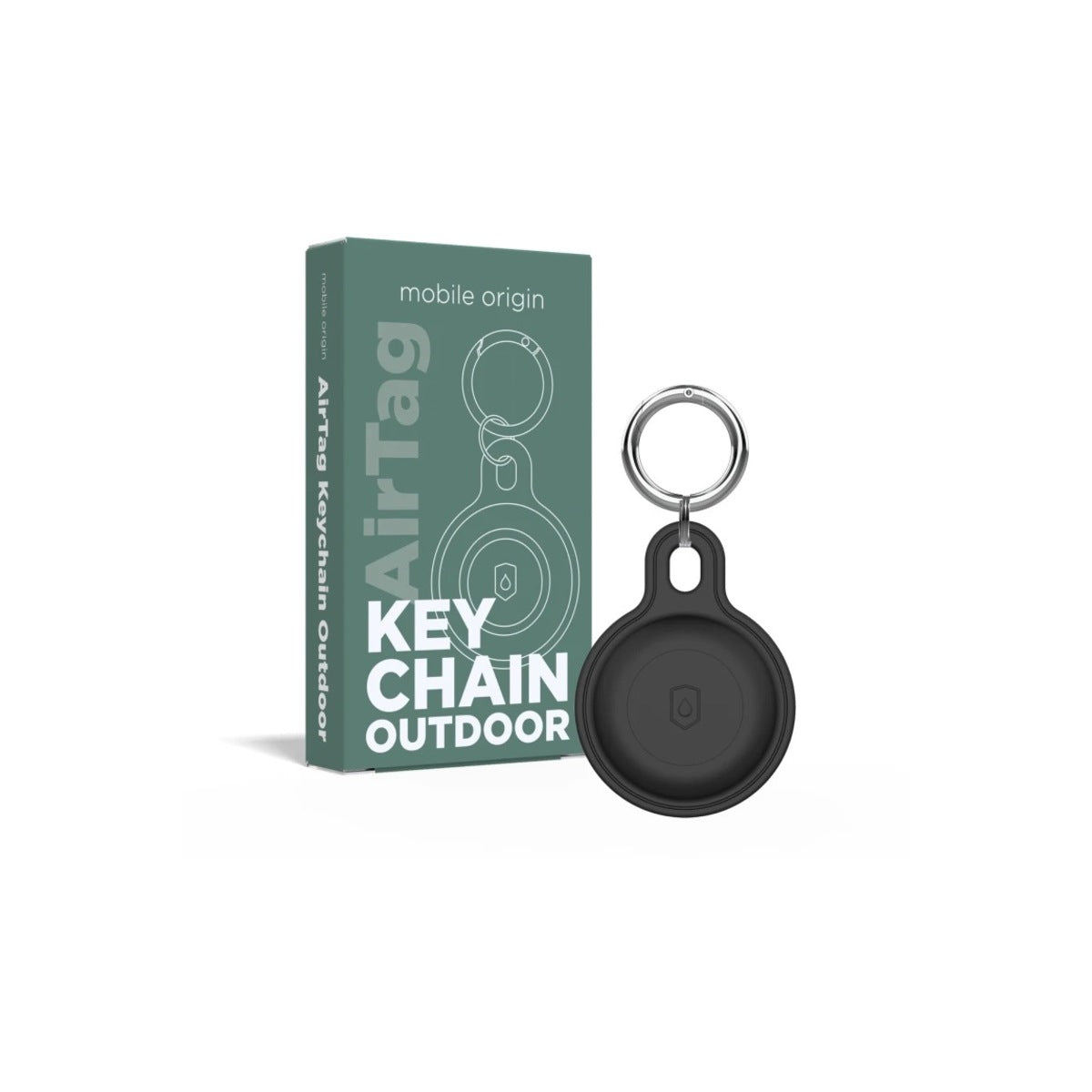 Přívěšek pro AirTag Mobile Origin Airtag Outdoor KeyChain - černý - iSTYLE CZ