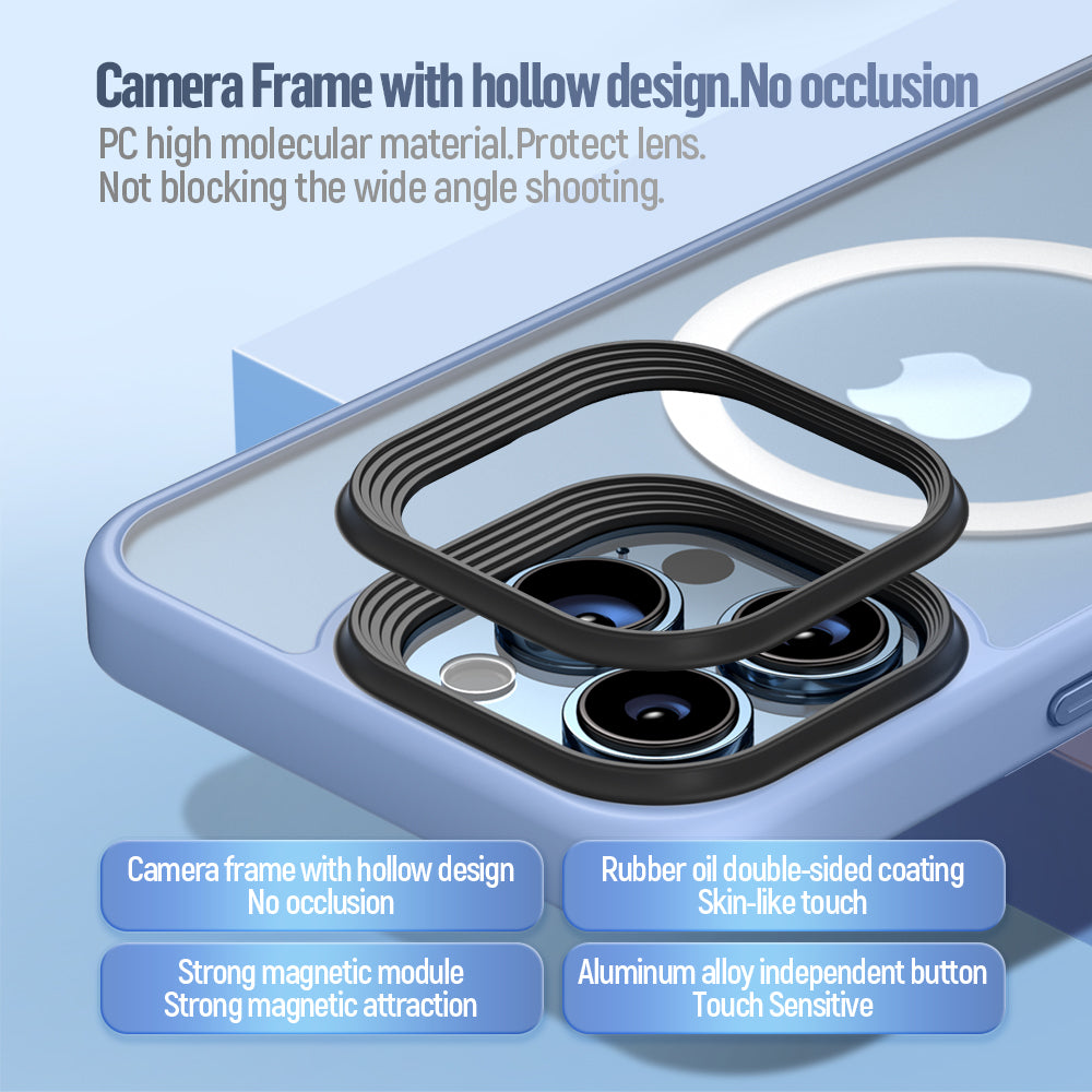 MagSafe kryt na iPhone 16 Pro Blueo Skin Friendly Frosted Case - šedý - iSTYLE CZ