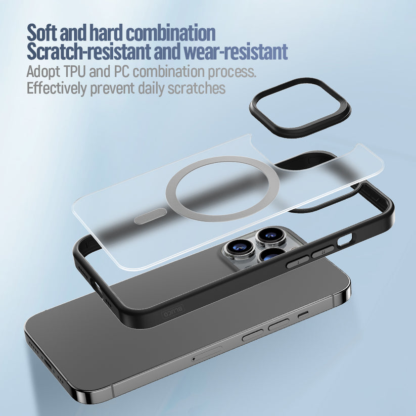 MagSafe kryt na iPhone 16 Pro Max Blueo Skin Friendly Frosted Case - šedý - iSTYLE CZ