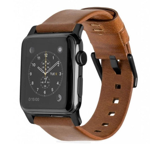 Řemínek pro Apple Watch 42/44/45/49 mm Nomad kožený - hnědý - iSTYLE CZ