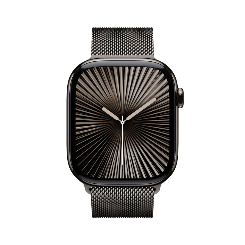 Apple Watch Series 10 GPS + Cellular 46mm břidlicově šedé titanové pouzdro s břidlicově šedým milánským tahem - M/L - iSTYLE CZ