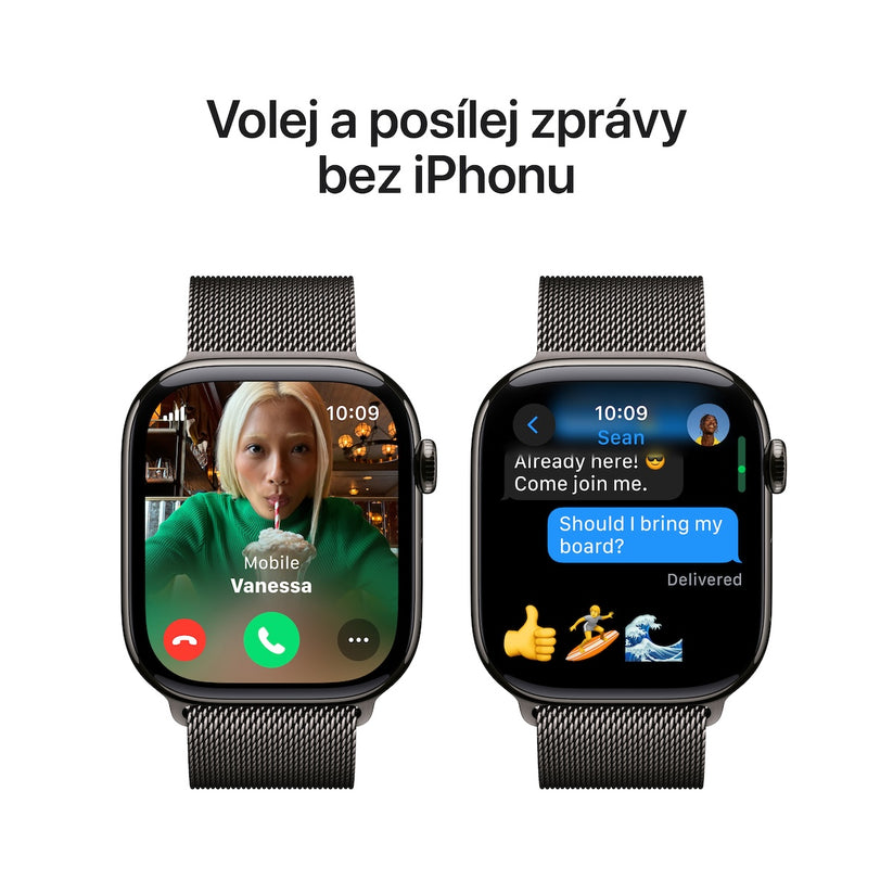 Apple Watch Series 10 GPS + Cellular 46mm břidlicově šedé titanové pouzdro s břidlicově šedým milánským tahem - M/L - iSTYLE CZ