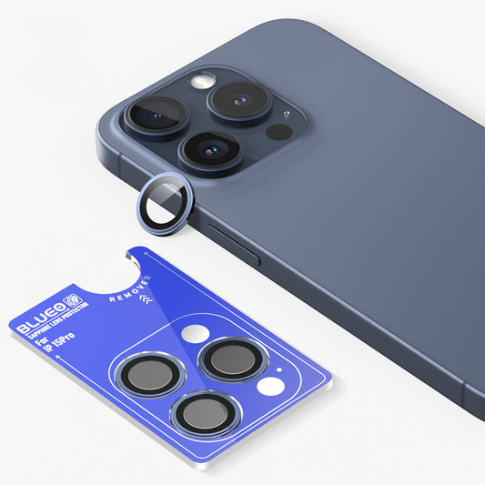 Safírové sklo na čočky pro iPhone 15 Pro Max Blueo - modré - iSTYLE CZ