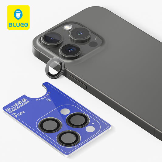 Safírové sklo na čočky pro iPhone 16 Pro Max Blueo - černé - iSTYLE CZ