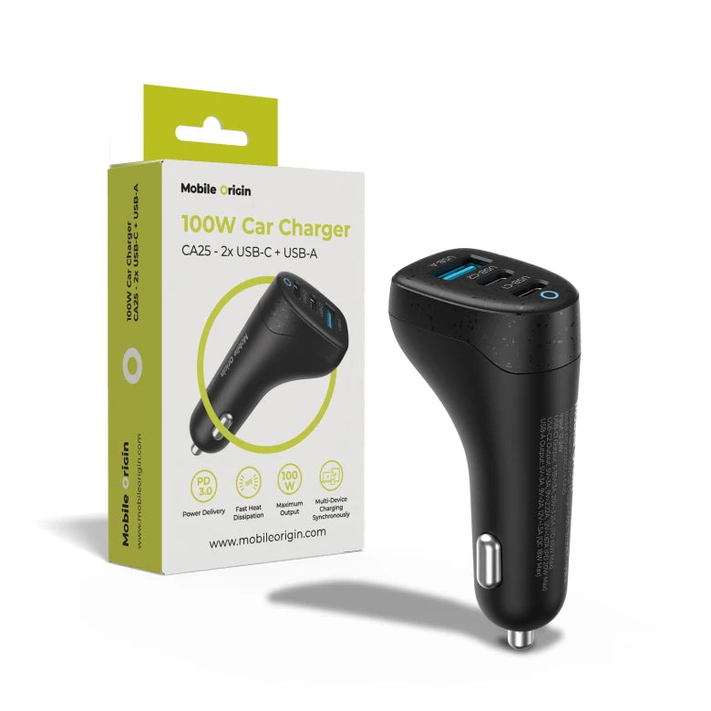 100W autonabíječka Mobile Origin CA25 - 2× USB-C + USB-A