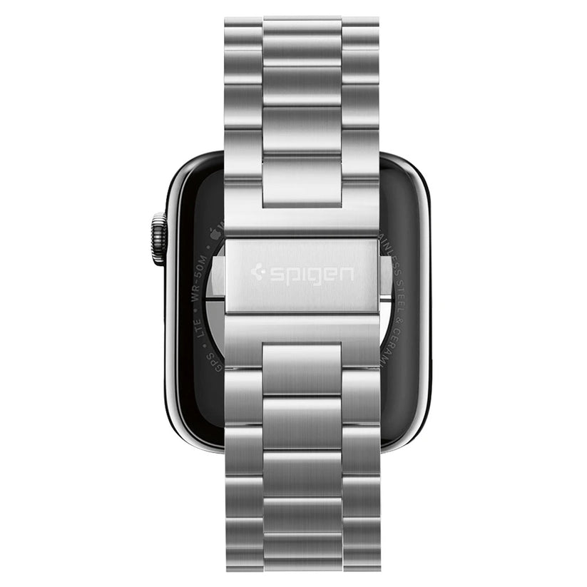 Kovový řemínek pro Apple Watch 42/44/45/49 mm Spigen Modern Fit - stříbrný - iSTYLE CZ
