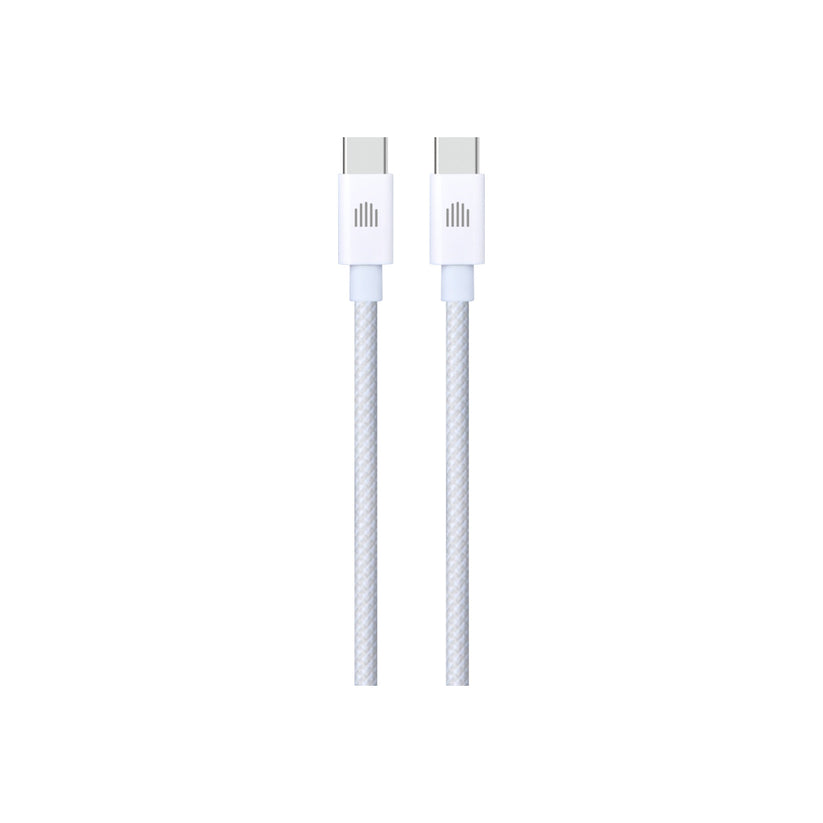 Pletený kabel USB-C / USB-C Dviced 1,25 m – bílý - iSTYLE CZ