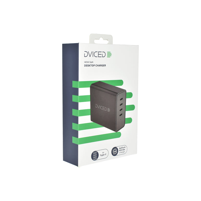 Stolní nabíječka 140W GaN Dviced 4× USB-C – černá - iSTYLE CZ