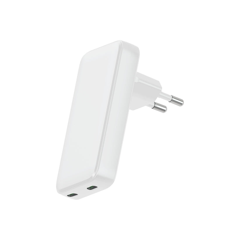 Tenká nabíječka 45W GaN Dviced 2× USB-C – bílá - iSTYLE CZ