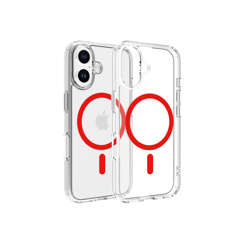 Dvided Magsafe iPhone 16 clear case - Red - iSTYLE CZ