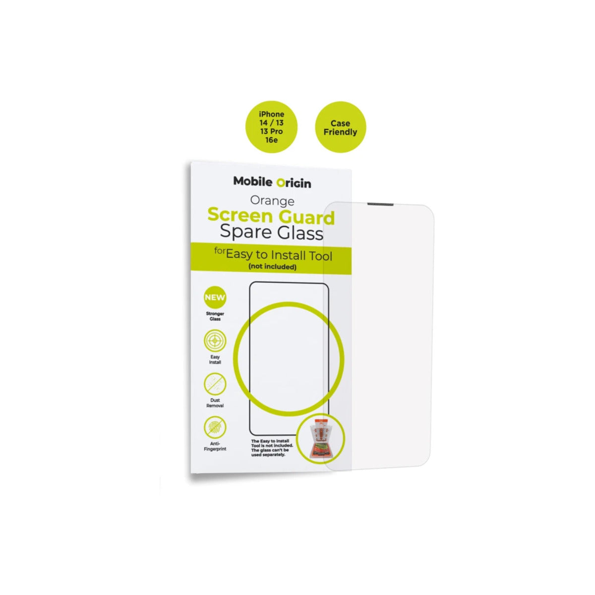 Ochranné sklo pro iPhone 16e/14/13 Pro/13 Mobile Origin Screen Guard Spare Glass