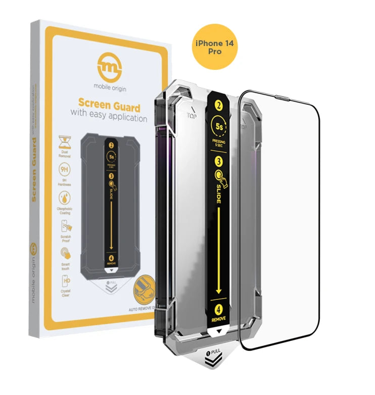 Ochranné sklo pro iPhone 14 Pro Mobile Origin Screen Guard s aplikátorem