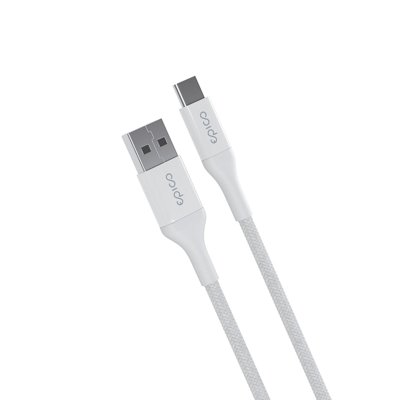 Opletený kabel Epico PD USB-A na USB-C 1,2 m - bílý - iSTYLE CZ