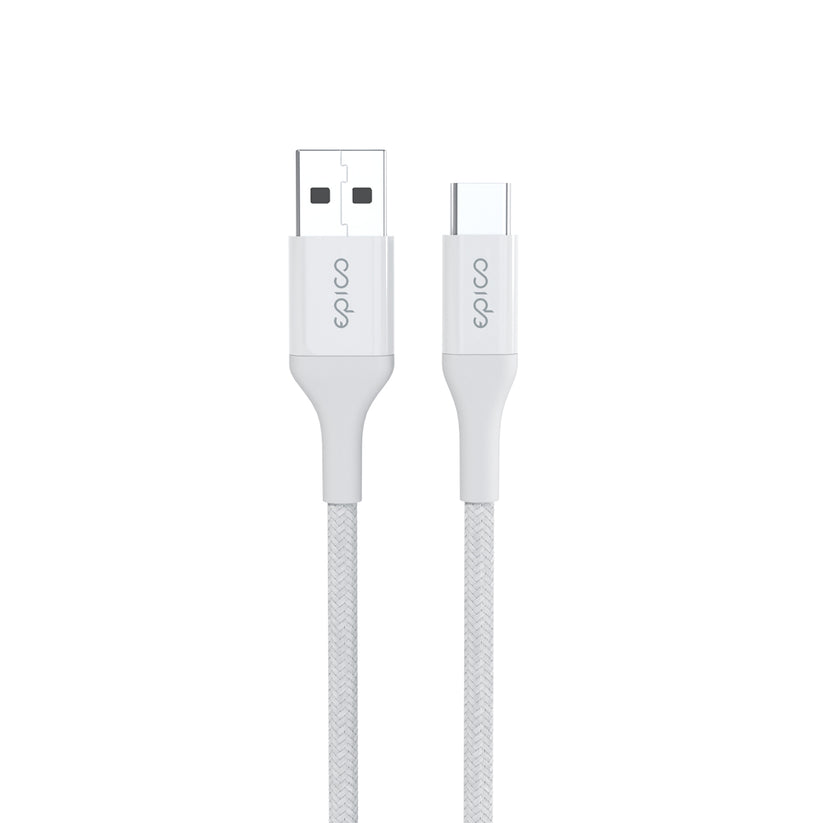 Opletený kabel Epico PD USB-A na USB-C 1,2 m - bílý - iSTYLE CZ