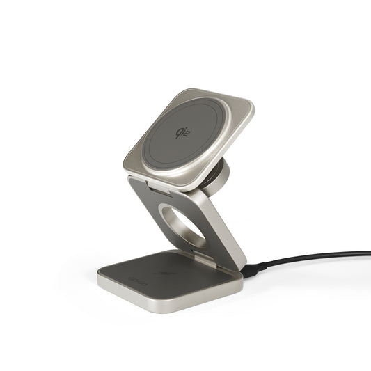 MagSafe cestovní nabíječka Epico UltraBase Qi2 3in1 Fold Alu Mag+ - stříbrná - iSTYLE CZ