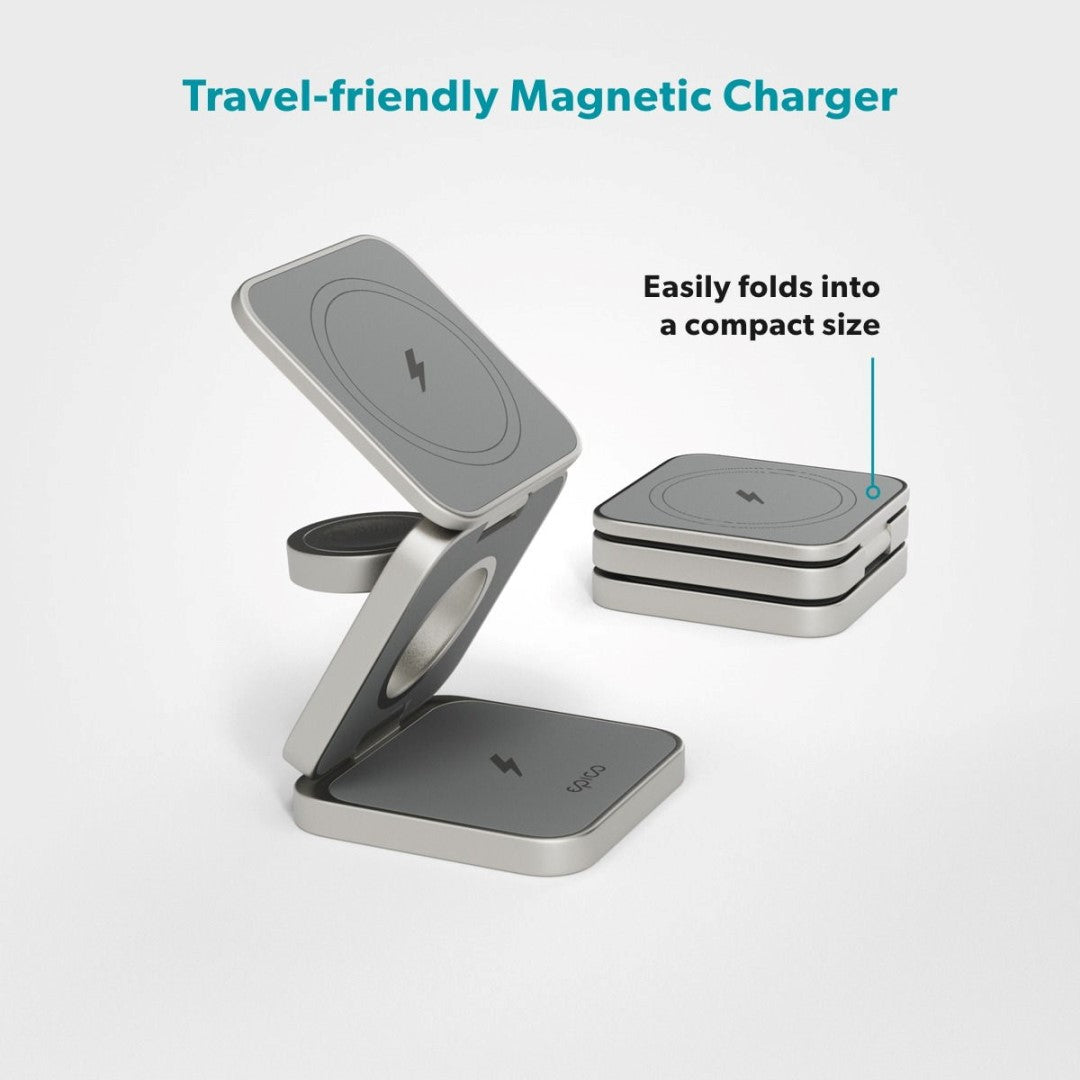 MagSafe bezdrátová nabíječka Epico UltraBase EF45 3v1 - titanová