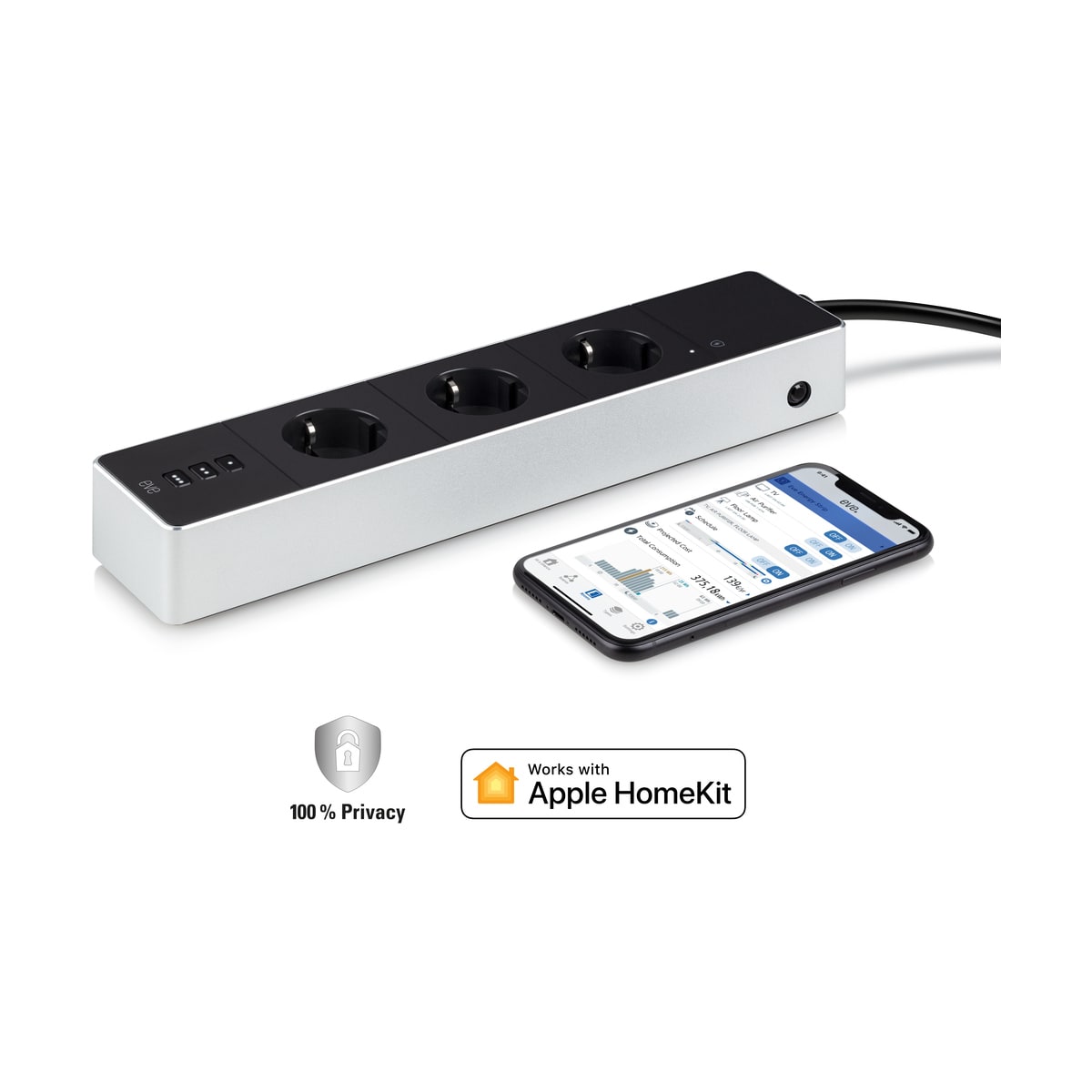 HomeKit prodlužovací přívod Eve Energy Strip - 3x zásuvka - iSTYLE CZ