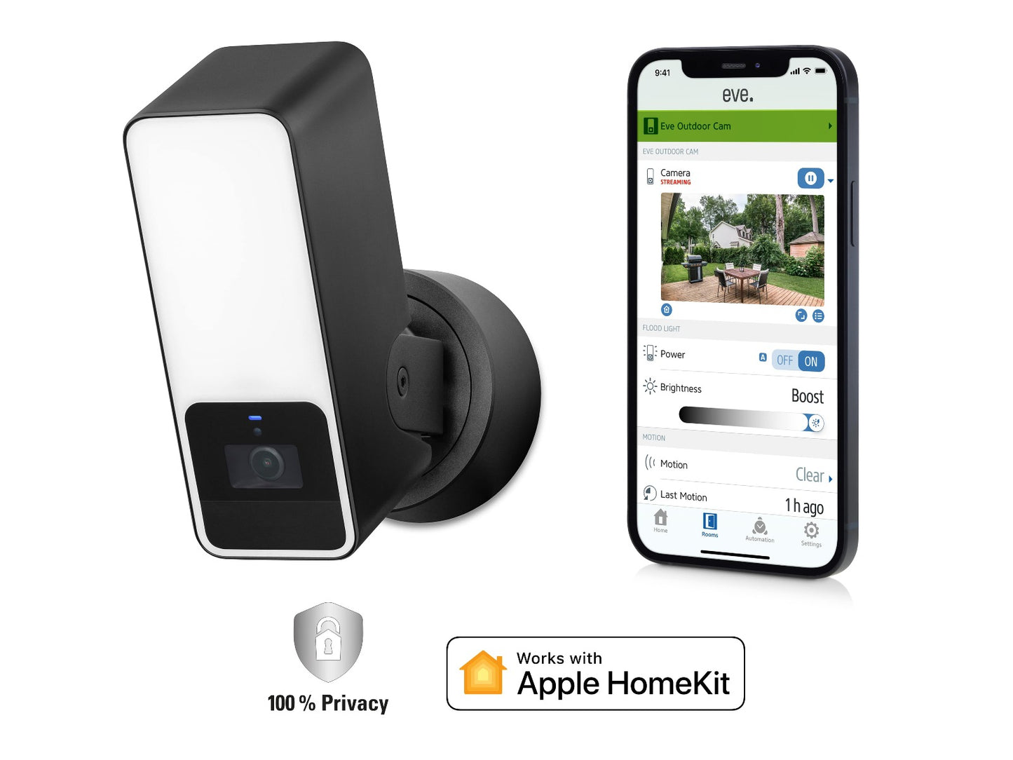 Venkovní HomeKit kamera Eve Outdoor Cam Secure Floodlight Camera - iSTYLE CZ