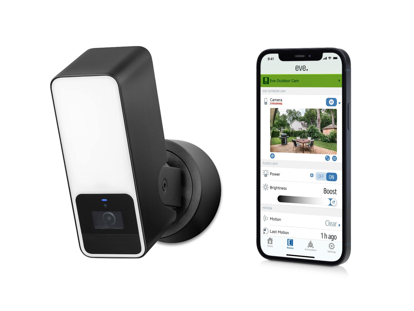 Venkovní HomeKit kamera Eve Outdoor Cam Secure Floodlight Camera - iSTYLE CZ