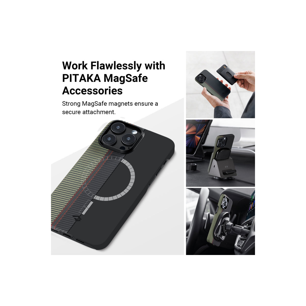 Kryt na iPhone 14 Pro Pitaka Fusion Weaving MagEZ Case 3 - vícebarevný - iSTYLE CZ