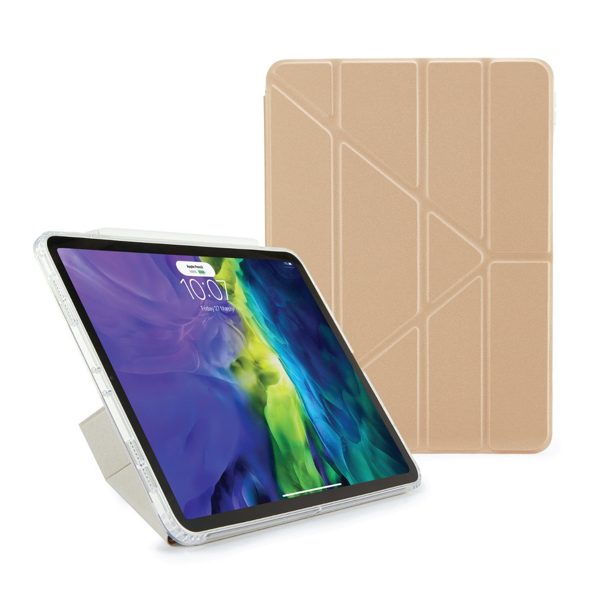 Pouzdro Pipetto na iPad Air 4 10.9 Metallic Origami - zlaté