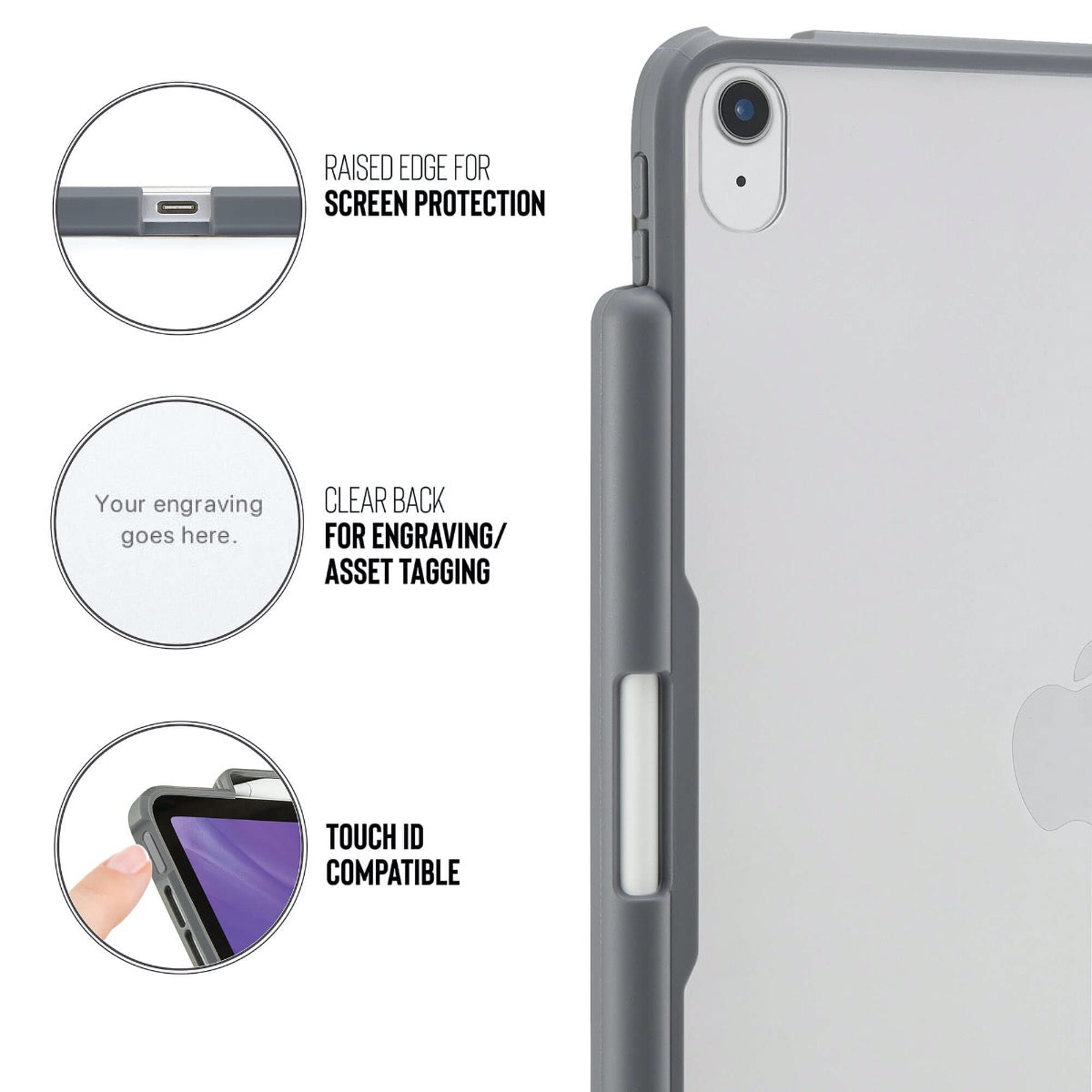 Pouzdro Pipetto Origami pro iPad Air 4 10.9" (2020) s prostorem na Apple Pencil - šedé - iSTYLE CZ