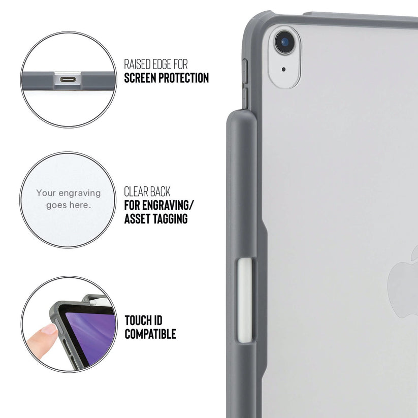 Pouzdro Pipetto Origami pro iPad Air 4 10.9" (2020) s prostorem na Apple Pencil - šedé - iSTYLE CZ