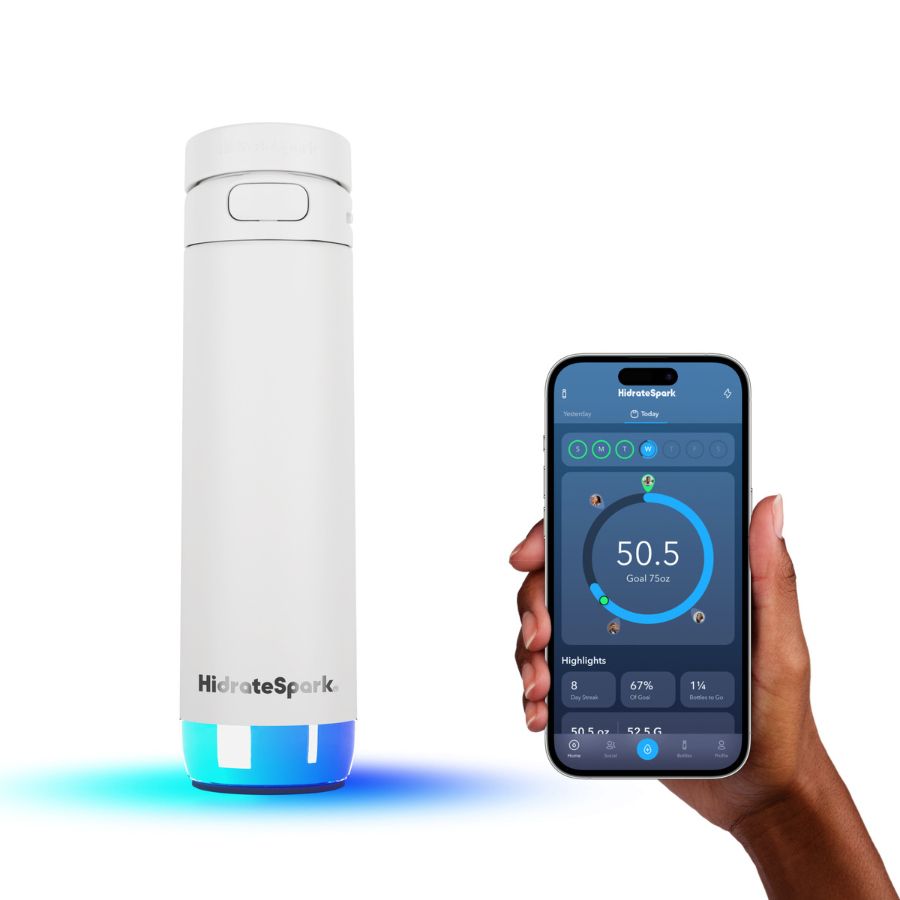 Chytrá lahev s brčkem HidrateSpark PRO 2 621 ml - bílá