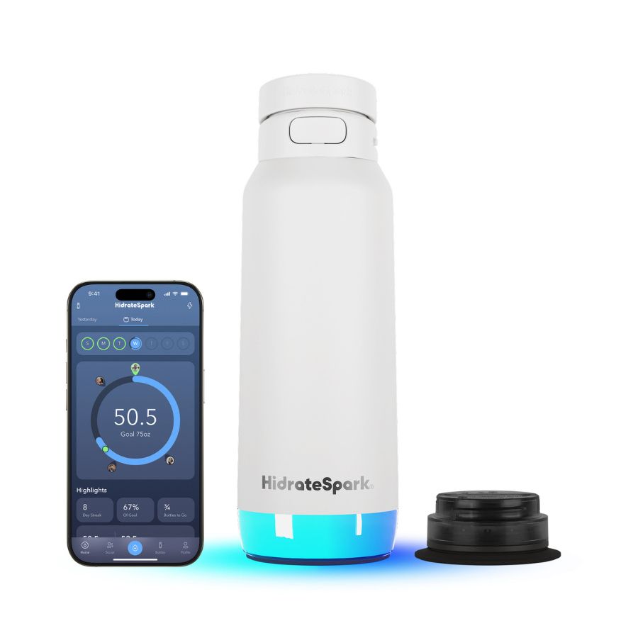 Chytrá lahev s brčkem HidrateSpark PRO 2 950 ml - bílá
