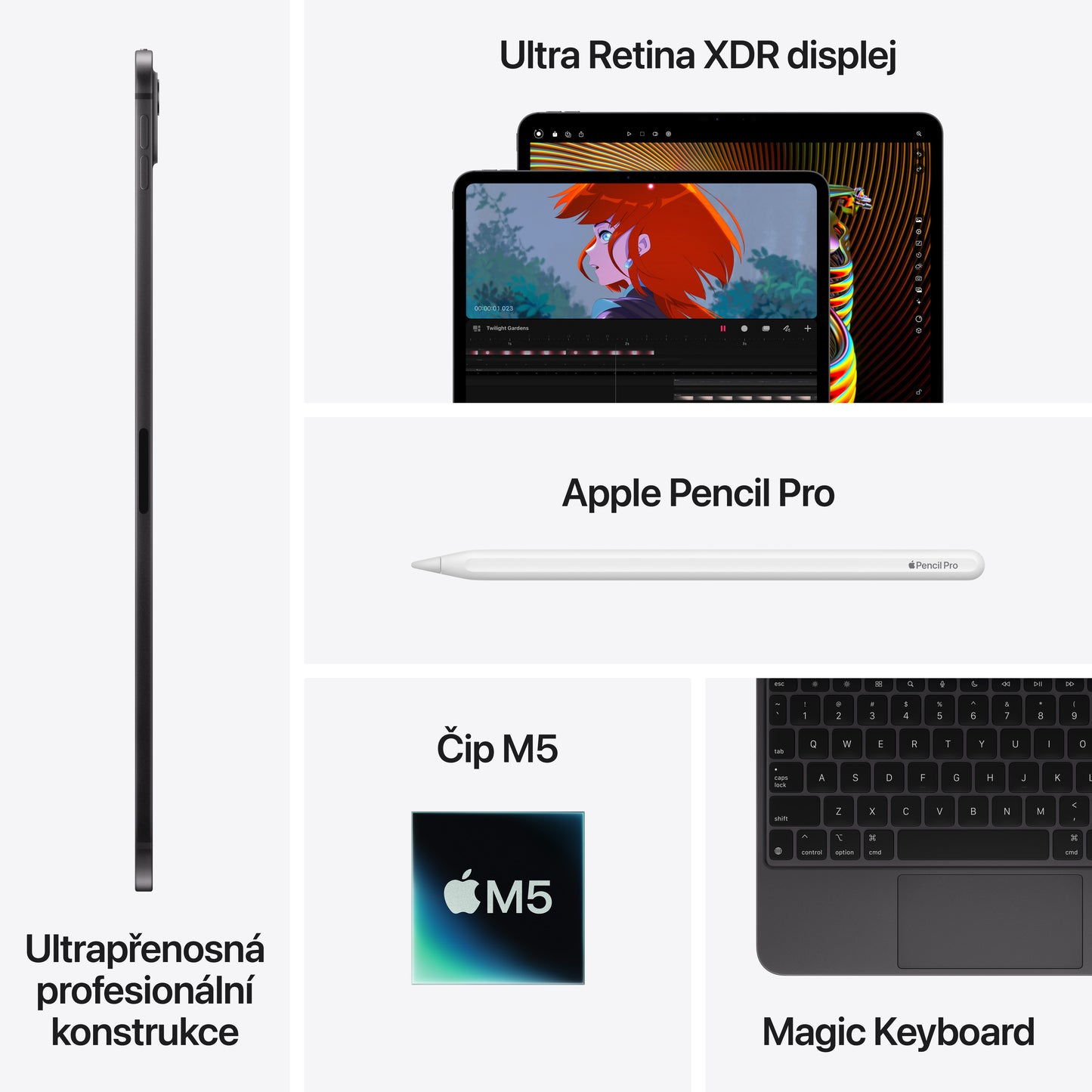 11palcový iPad Pro Wi-Fi 512GB se standardním sklem - vesmírně černý (otevřený) - iSTYLE.cz