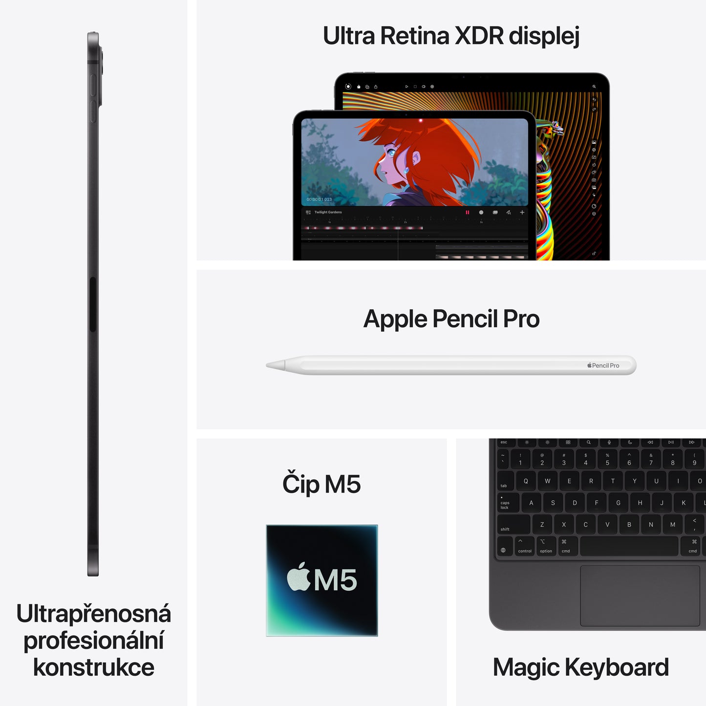 13palcový iPad Pro Wi-Fi 256GB se standardním sklem - stříbrný