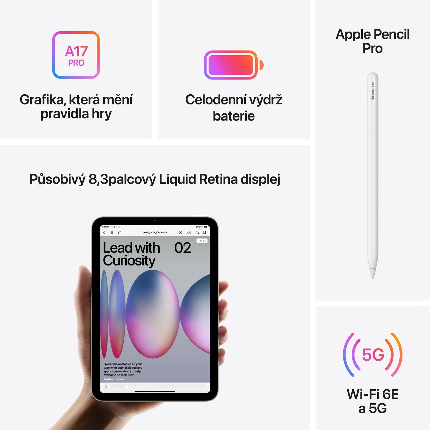 Apple iPad mini Wi-Fi + Cellular 128GB - hvězdně bílý