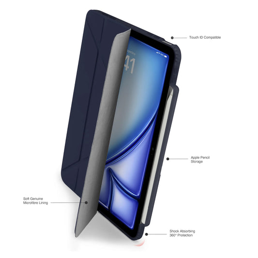 Kryt na iPad Air 13" Pipetto Origami No3 Pencil Case - tmavě modrý - iSTYLE CZ