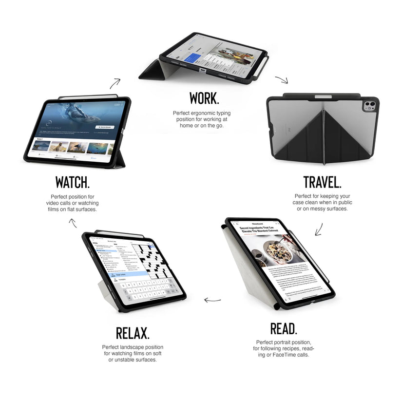Kryt na iPad Pro 13" Pipetto Origami No3 Pencil Case - černý - iSTYLE CZ