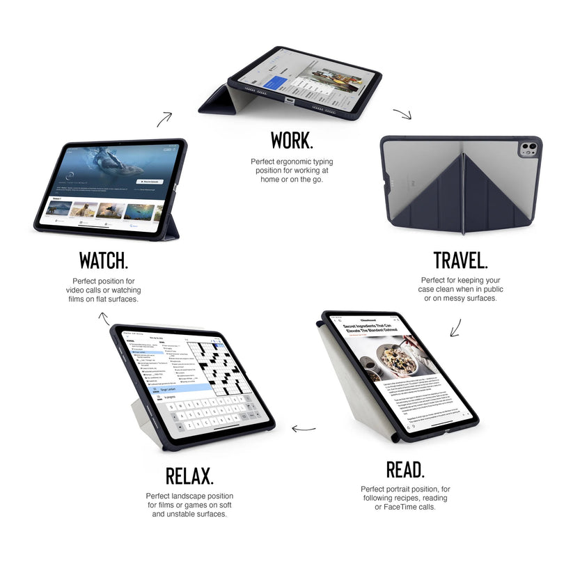 Kryt na iPad Pro 13" Pipetto Origami No1 Original Case - tmavě modrý - iSTYLE CZ