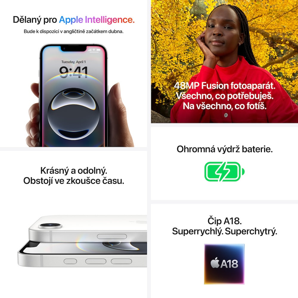 Apple iPhone 16e 128GB - bílý (otevřený) - iSTYLE CZ