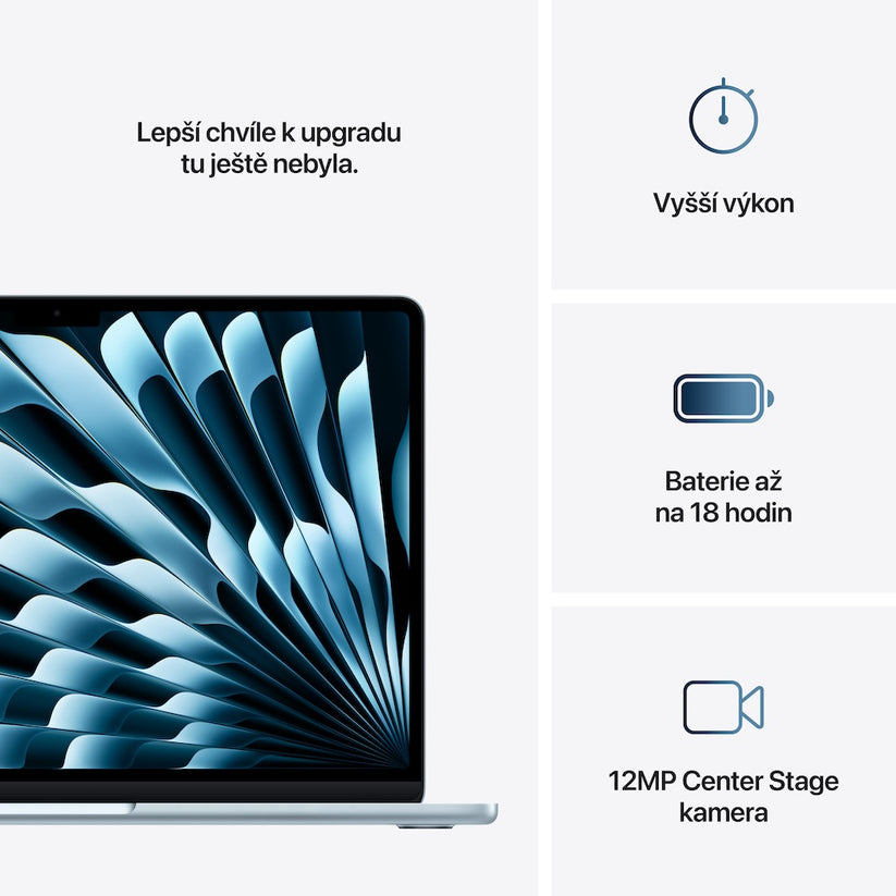 MacBook Air 13,6", Apple M4 10jádrové CPU, 8jádrové GPU, 16GB, 256GB SSD, CZ - blankytně modrý (otevřený) - iSTYLE.cz