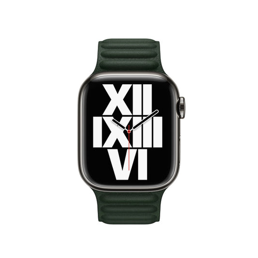 Apple Watch řemínek 38/40/41 mm sekvojově zelený kožený tah – M/L - iSTYLE CZ