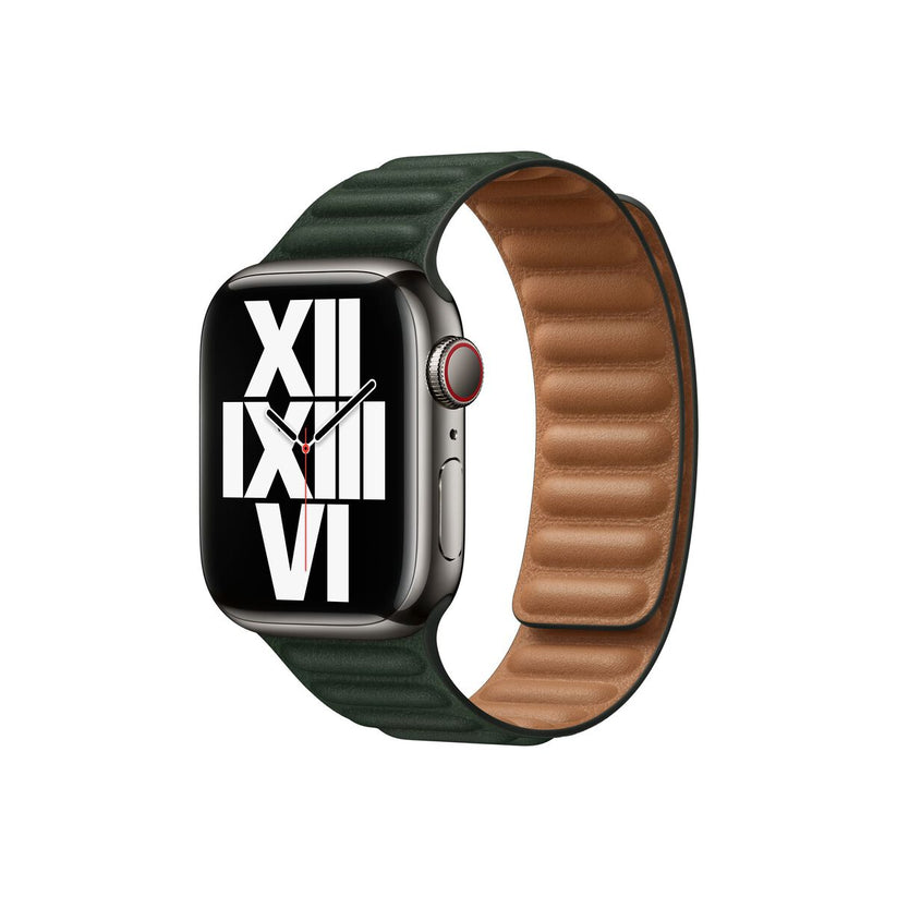 Apple Watch řemínek 38/40/41 mm sekvojově zelený kožený tah – M/L - iSTYLE CZ