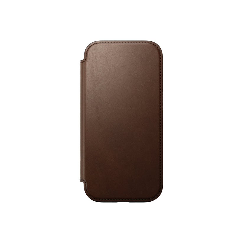 Kožený MagSafe kryt pro iPhone 16 Pro Nomad Modern Leather Folio - hnědý - iSTYLE CZ