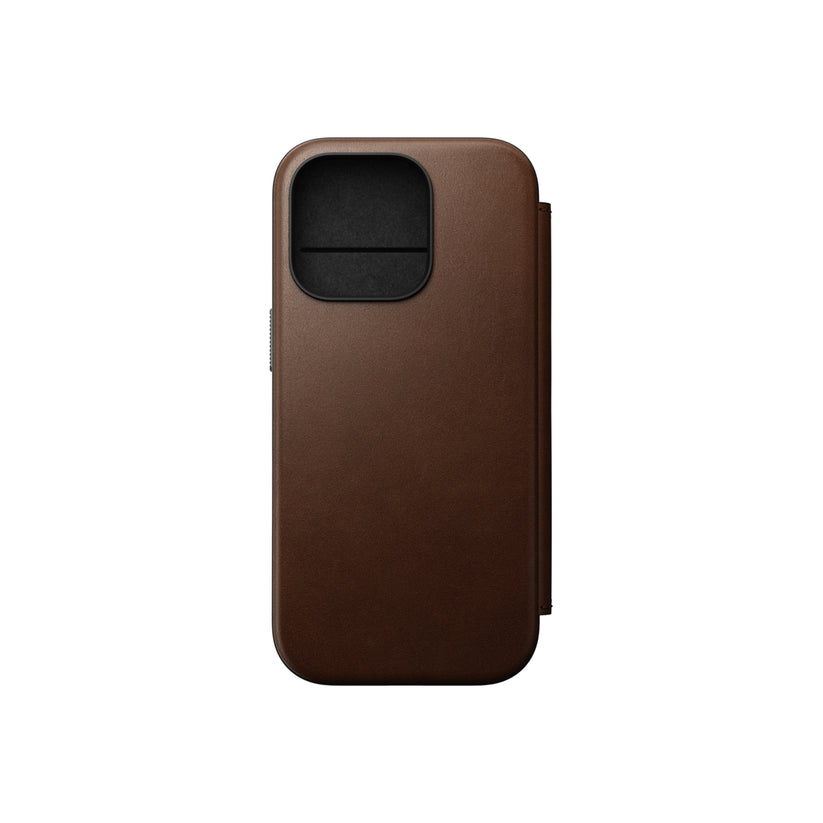 Kožený MagSafe kryt pro iPhone 16 Pro Nomad Modern Leather Folio - hnědý - iSTYLE CZ