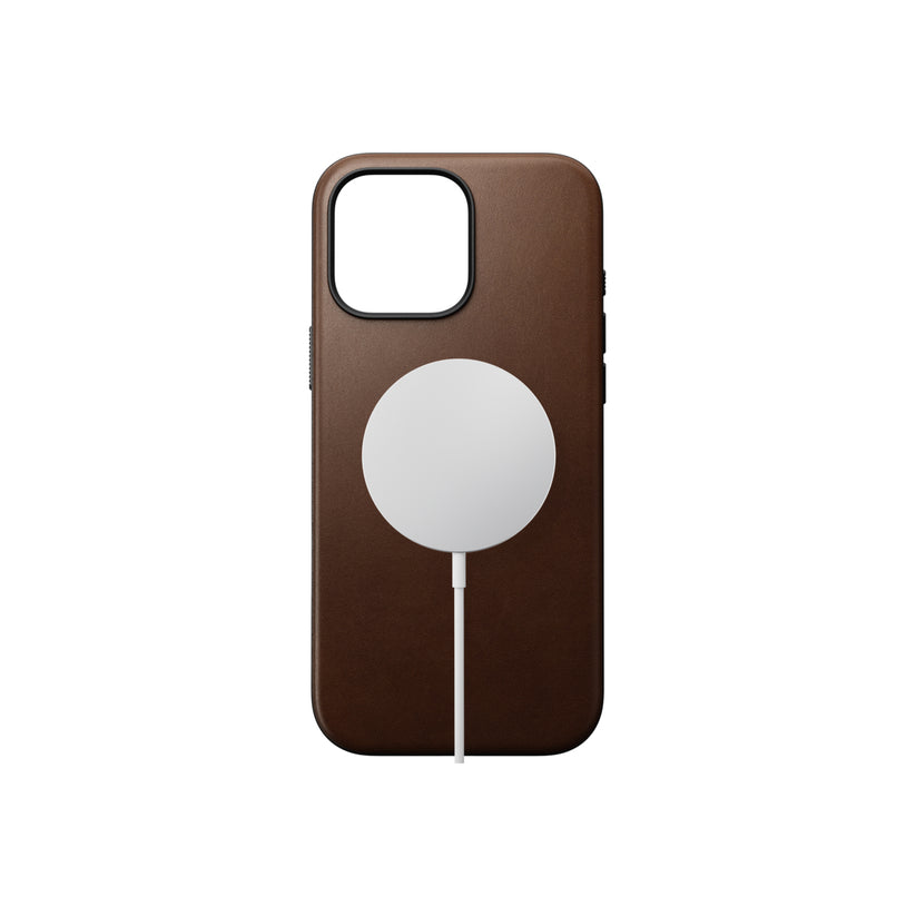 Kožený kryt pro iPhone 16 Pro Max Nomad Modern - hnědý - iSTYLE CZ